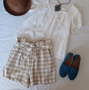 Paper bag waist shorts